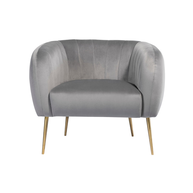 Velvet Armchair Grey