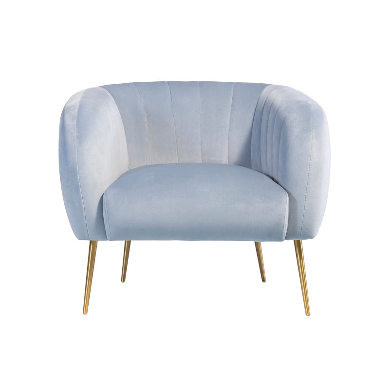 Velvet Armchair Light Grey