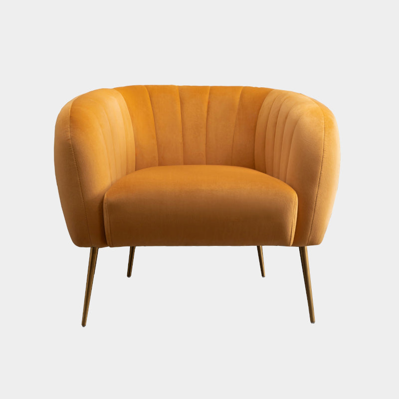 Velvet Armchair Mustard