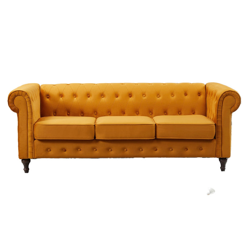 Velvet 3 Seat Sofa Orange