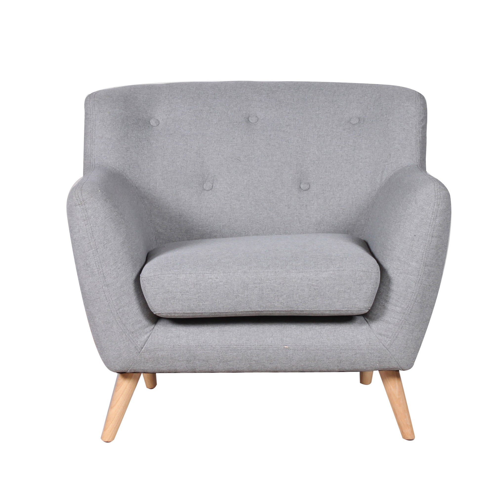 Fabric Armchair Light Grey