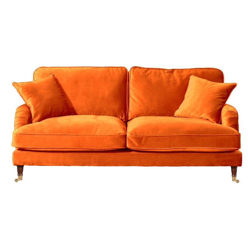 Velvet 3 Seat Sofa Orange