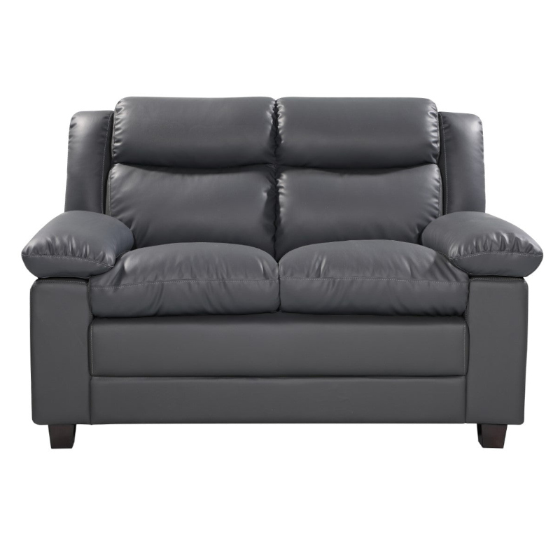 Leather 2 Seat Sofa Grey