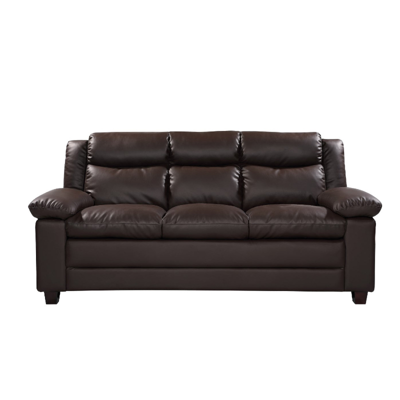 Leather 3 Seat Sofa Brown