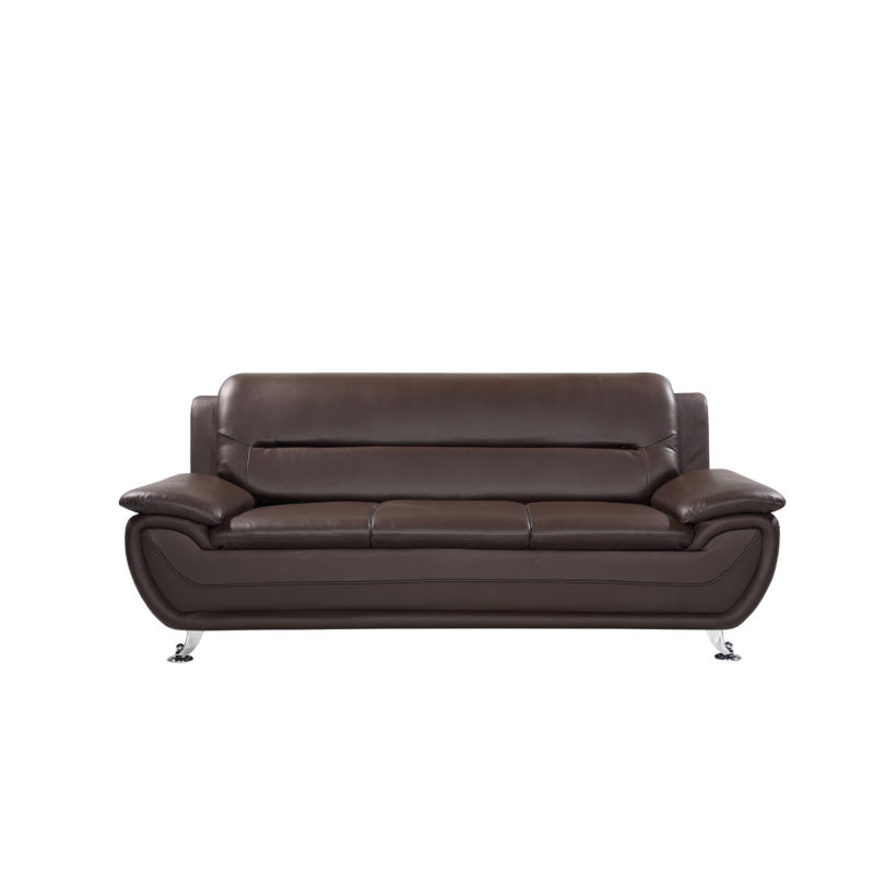 Leather 3 Seat Sofa Brown
