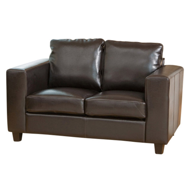 Leather 2 Seat Sofa Brown