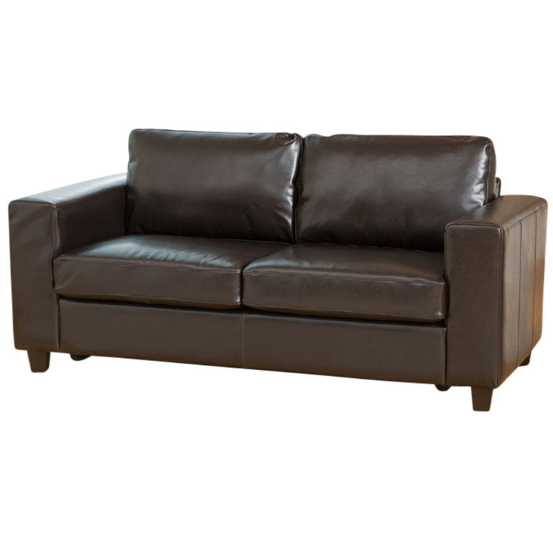 Leather 3 Seat Sofa Brown