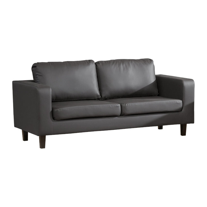 Leather 3 Seat Sofa Grey