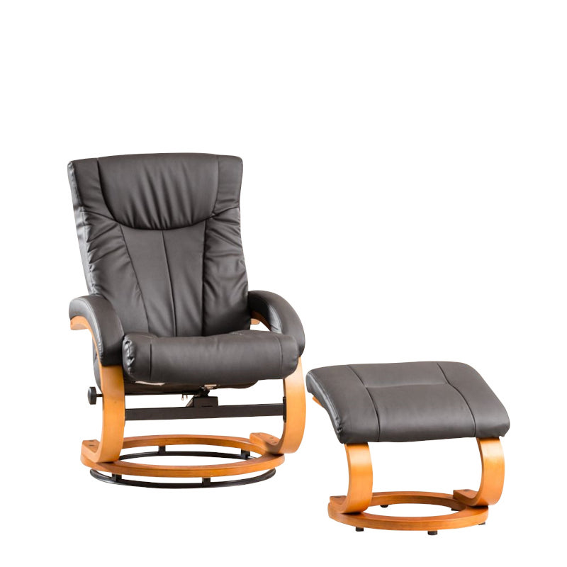 Leather Swivel Recliner Grey