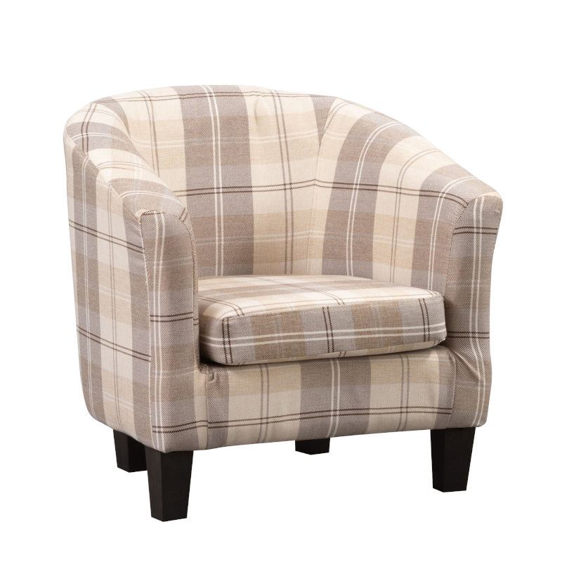 Fabric Chequered Tub Chair